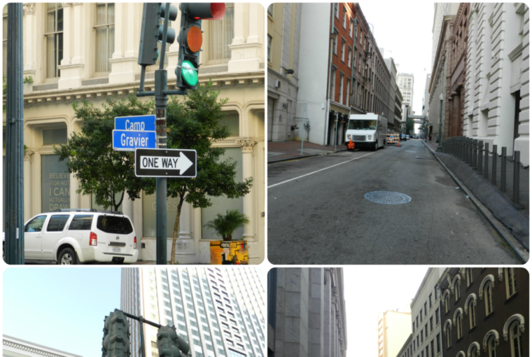 Area of Gravier St. between Camp and St. Charles St's where the Devereaux/Hennessey shootout occurred in 1881.